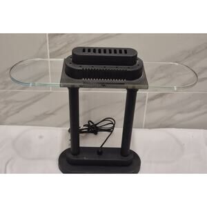Vintage Sonneman Designed Halogen Bankers Lamp Black Powdercoat Finish 15x18x3